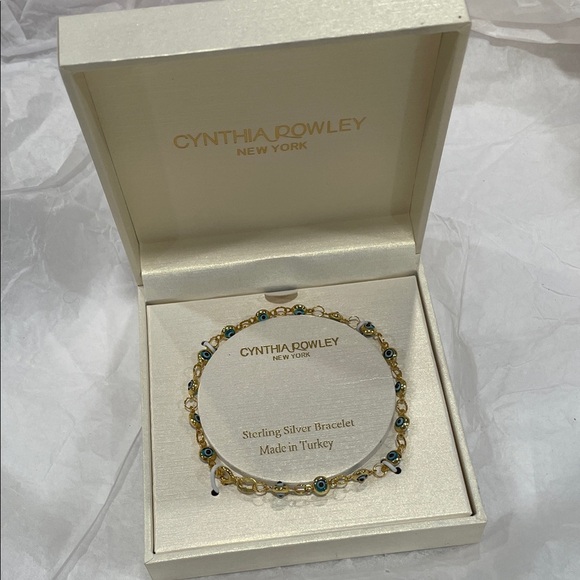 Cynthia Rowley Gold and Silver Bracelet with Blue Accents - Picture 1 of 3